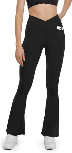 Miniatura 9 de HEGALY Pantalones de yoga acampanados para mujer, leggings cruzados, suaves, de cintura alta, pantalones casuales de entrenamiento con corte de bota