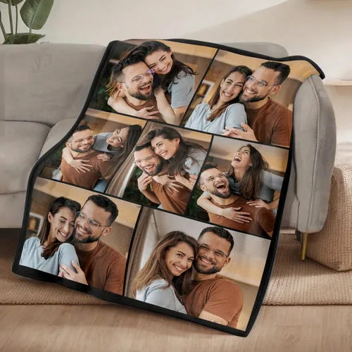 Miniatura 2 de Manta personalizada Pinkfulum con imagen para aniversario, regalos de San Valentín para novios, manta con foto personalizada, manta de lana