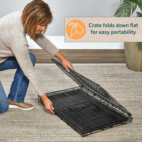 Miniatura 4 de MidWest Homes for Pets Jaula para perros de etapas intermedias de vida con puerta única de 36 pulgadas plegable, seguridad mejorada, incluye bandeja