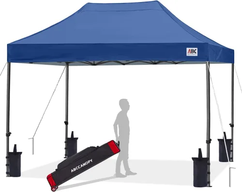 Miniatura 72 de Abccanopy - Carpa de toldo para tienda de campaña comercial instantánea con bolsa de transporte con ruedas, 4 bolsas de arena, Blanco