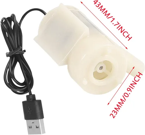 Miniatura 6 de 3 piezas DC 3-5V USB Micro sumergible Mini bomba de agua para acuarios, tanque de peces, estanque, fuente, hidropónica, jardín (blanco)