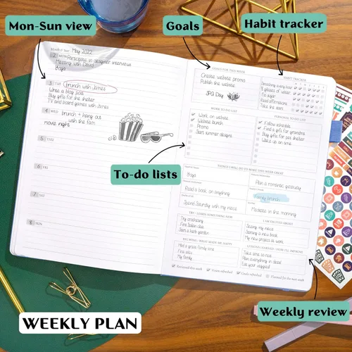 Miniatura 3 de Legend Planner Pro - Agenda semanal y mensual de lujo para aumentar la productividad y alcanzar tus objetivos Cuaderno organizador de gestión