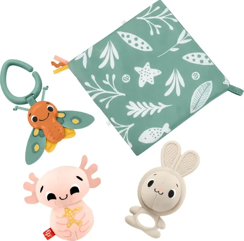 Fisher-Price Juego de juguetes para bebés con tantos sentidos, 4 actividades sensoriales para el juego de desarrollo para recién nacidos a partir de