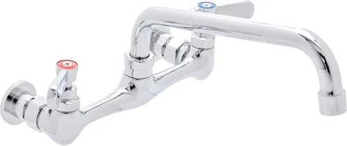 Miniatura 11 de DuraSteel Grifo de Fregadero de Cocina Comercial - Sin Plomo de 8" Montaje en Pared Central para Fregadero de Servicios con Caño Giratorio de 16