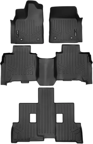 Miniatura 9 de SMARTLINER Alfombrillas de suelo de ajuste personalizado de tercera fila compatibles con Toyota Sequoia 2008-2011