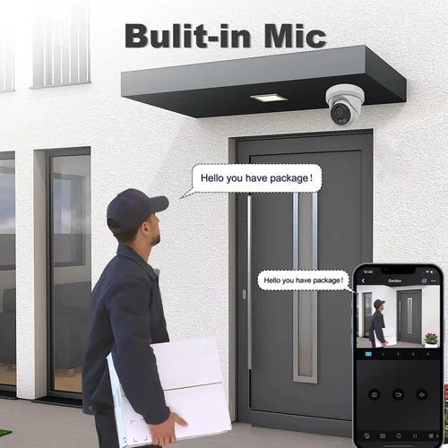 Miniatura 4 de UNILOOK Cámara PoE de 4 MP, Cámara de seguridad IP PoE de torreta para interiores y exteriores con cable, visión nocturna de doble luz inteligente