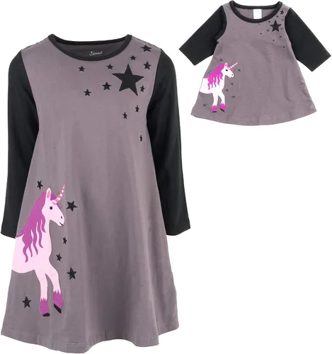 Miniatura 54 de Leveret - Conjunto de vestidos a juego para niña y para muñeca, 100% algodón, gran variedad de estilos, (tallas de 2 a 14 años)