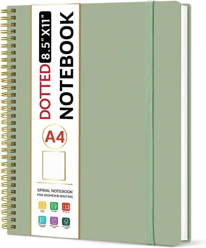 Miniatura 21 de Taja Cuaderno con forro en espiral, cuadernos de 8.5 x 11 pulgadas para trabajo, diario grande A4 para mujeres y hombres, cuaderno de diario
