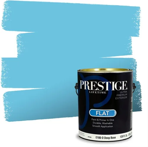 Miniatura 7 de Prestige Paints. - Base y pintura para exteriores en un solo galón, 1 galón. plano, comparable con Sherwin Williams Topsail. SW6799-PCM