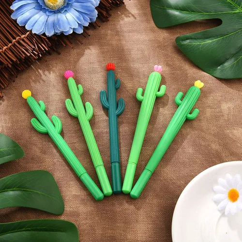 Miniatura 4 de Outus 30 juegos de bolígrafos de cactus con forma de cactus negro de 0.020 in de tinta de gel, bolígrafo de regalo de graduación para estudiantes
