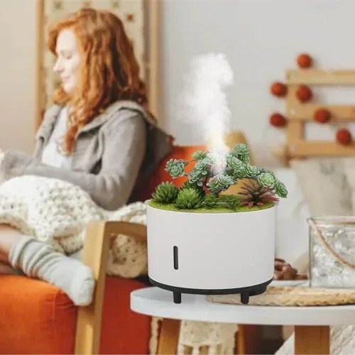 Miniatura 2 de Humidificador de plantas de simulación, 6.8 fl oz de aire silencioso humidificador de apagado automático, mini humidificador portátil