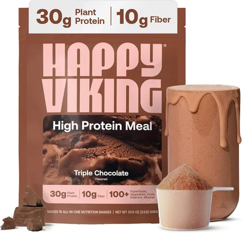 Happy Viking Proteína en Polvo de Chocolate + Súper Alimentos, Creado por Venus Williams, 30G de Proteína, Bajo en Carbohidratos, Cetogénico,
