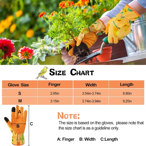 Miniatura 5 de Guantes de jardín de cuero para mujer, guantes de trabajo a prueba de espinas para desmalezar, cavar, plantar, podar guantes de jardín
