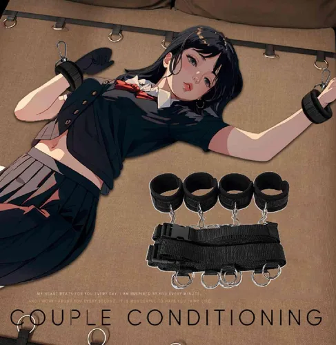 Miniatura 2 de BDSM - Sujetadores de bondage para tobillos y muñecas para hombres, bandas de resistencia sexual para cama de tamaño King, juego de manguitos