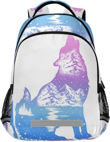 Miniatura 20 de ALAZA Mochilas de viaje con diseño de mariposa, luna y estrella, color azul turquesa, mochila escolar para hombres, mujeres, adolescentes y niños