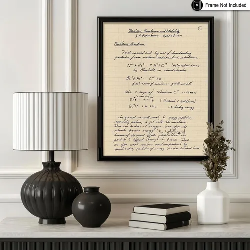 Miniatura 3 de Poster Master Póster vintage de Oppenheimer – Impresión de manuscrito de bomba atómica retro – Arte del proyecto Manhattan – Regalo para él, ella