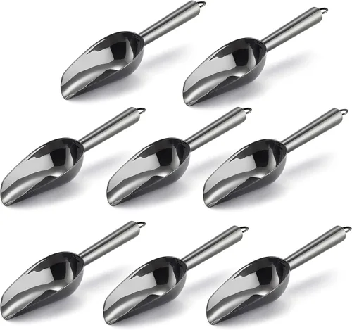 Miniatura 14 de E-far Mini cuchara, 3 onzas de acero inoxidable para cocina, ideal para caramelos, cubitos de hielo, harina, azúcar, grano de café, proteína