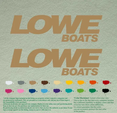Miniatura 17 de Par de calcomanías de vinilo de repuesto compatibles con Lowe Boats, motor fuera de borda, juego de 2 (12 pulgadas, negro 070)