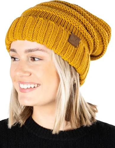 Miniatura 359 de Funky Junque Gorro de moda de punto trenzado de talla extragrande, grueso, abrigado, suave y holgado