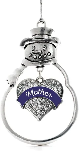 Miniatura 195 de Inspired Silver - Big Sis - Adorno de Navidad plateado - Adorno de árbol de Navidad con dije de corazón con circonita cúbica - Decoración colgante