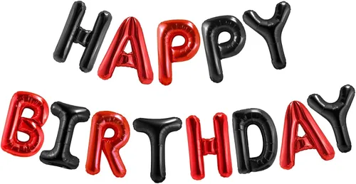 Miniatura 42 de CANREVEL Cartel de feliz cumpleaños, 13 letras de papel de aluminio de Mylar de 16 pulgadas con 12 globos de estrella, decoraciones de fiesta