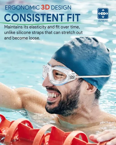 Miniatura 6 de Swim Goggles, Polarized Adult Swimming Goggles Bungee Strap No Hair Pulling Anti-fog Pool Goggles for Men Women 02-Transparente