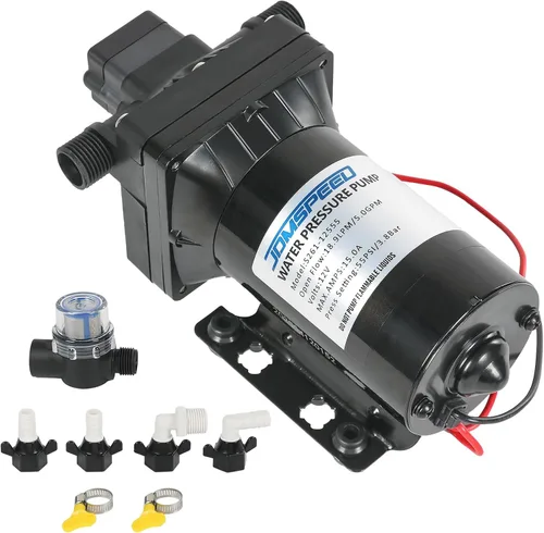 Miniatura 10 de DICMIC 5.0 GPM 115V AC 55 PSI Revolution Bomba de agua con interruptor de presión compatible con cámper, RV, ducha, rociador