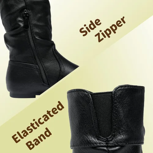 Miniatura 3 de DREAM PAIRS - Botas de invierno para montar en bicicleta para niñas, altura hasta la rodilla, piel sintética (niñas pequeñas, medianas y grandes)