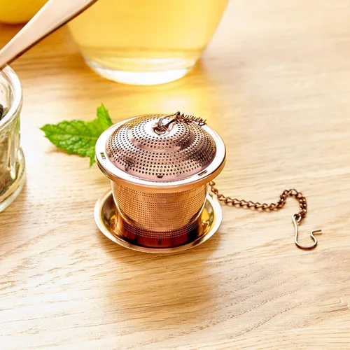 Miniatura 3 de Oro rosa - Infusor de té + cuchara de té mediana