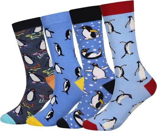 Miniatura 16 de Calcetines de caña corta casuales para hombre, de algodón, con motivo de animales, alocados y divertidos, 5 pares