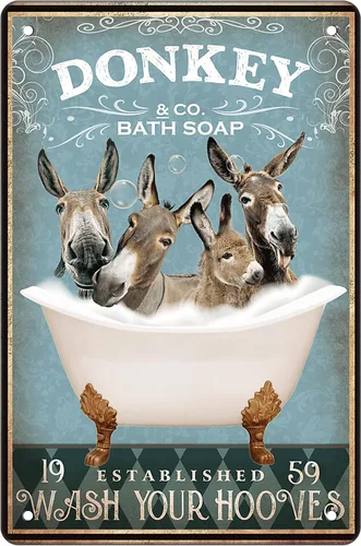 Miniatura 12 de Divertido cartel de baño con diseño de cerdo - Decoración de granja, cartel de cerdo, arte de pared, póster retro, decoración de pared para bar