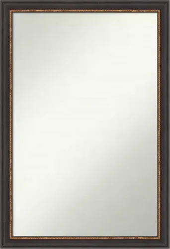 Miniatura 157 de Amanti Art Espejo de baño negro para sobre el fregadero, 23 x 23 pulgadas, espejo cuadrado negro Ashton, marco de madera tradicional mediano, se