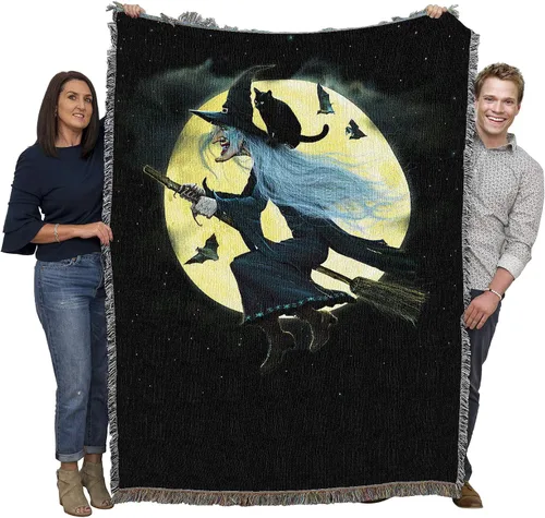 Miniatura 21 de Pure Country Weavers Manta negra con texto en inglés "I Just Here for The Boos" de fantasma, regalo de otoño, Halloween, para la parte posterior