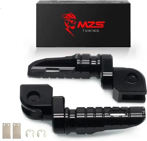 Miniatura 13 de MZS Estriberas de motocicleta compatibles con ZX4R ZX4RR ZX25R EX 400 Z400 2018-2025, estriberas delanteras ajustables para pedal, color negro CNC