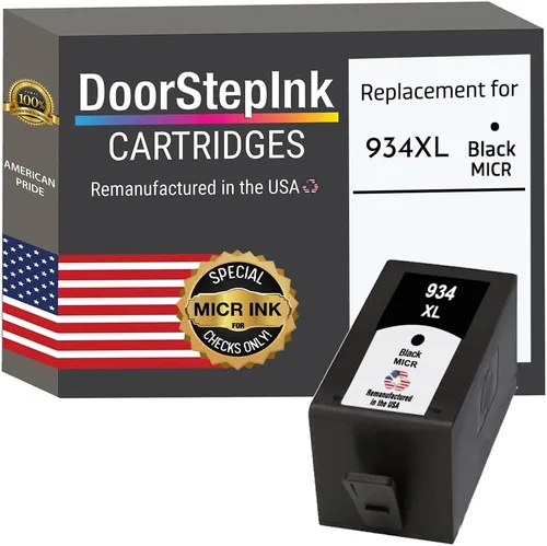 DoorStepInk 934XL - Cartucho de tinta remanufacturado MICR negro para HP 934XL (C2P23AN), compatible con OfficeJet 6810/6830/Pro 6230/6815, alto