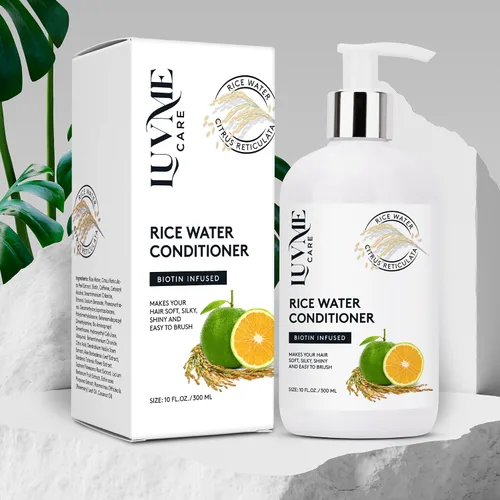 Miniatura 7 de Luv Me Care Acondicionador de engrosamiento del cabello con agua de arroz, con biotina, mejora la fuerza, el volumen y el brillo, acondicionador