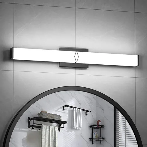 Miniatura 12 de Lámparas de baño sobre espejo, luces modernas de tocador de 16 pulgadas para baño, barra de luz LED regulable de 20 W, 2000 lm, accesorios de Negro