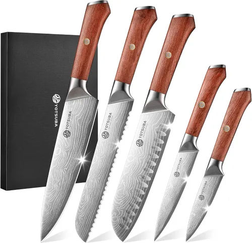 Miniatura 9 de Juego de cuchillos de cocina YOTSUBA 3 piezas, juego de cuchillos de chef ultra afilados de acero inoxidable de alto carbono, para uso doméstico