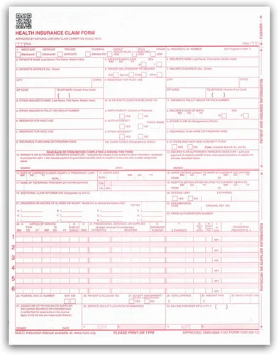 Miniatura 2 de Formularios de reclamo CMS 1500. HCFA (Versión 02/12). 250 por resma 100
