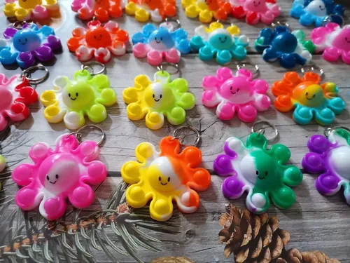 Miniatura 5 de 100 paquetes a granel de llavero de pulpo para mochila, mini llavero para reventar para estudiantes, regalos, pulpo, animal marino, recuerdos