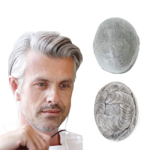 Miniatura 15 de HAIR NATURE Extensiones de pelo para hombre, tupé para hombres, sistema de reemplazo de cabello rubio, piel ultra fina de 0.001 in, unidad # 22R