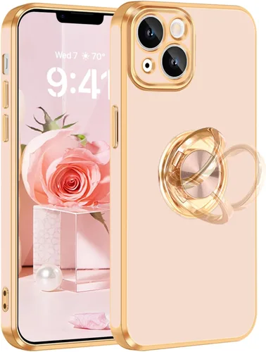 Miniatura 11 de Fingic Funda para iPhone 14 (no compatible con iPhone 14 Pro/14 Plus/14 Pro Max)[con soporte de anillo giratorio de 360°]