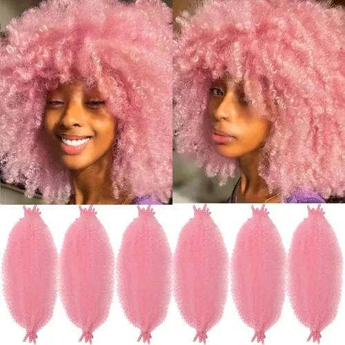 Miniatura 41 de Marley Twist - Cabello trenzado marrón Spring Twist de 18 pulgadas, cabello Marley para rastas suaves de imitación mariposa, cabello trenzado rizado