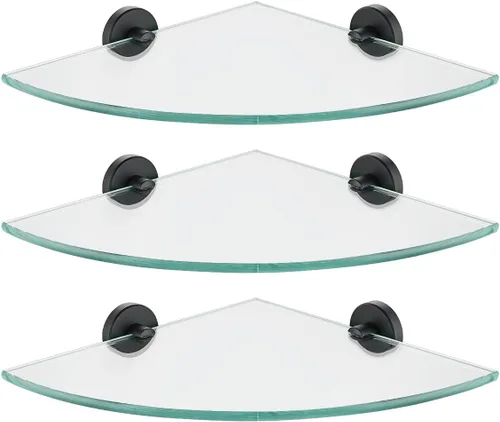 Miniatura 12 de JQK TGS190L10-PB-P2 - Estante de pared flotante de acero inoxidable 304 para baño, 10 x 10 pulgadas, 2 unidades, color negro