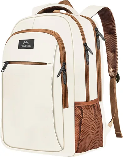 Miniatura 32 de MATEIN - Mochila de viaje para laptop, mochila empresarial antirrobo, delgada, resistente, puerto de carga USB, impermeable, para universidad o Gris
