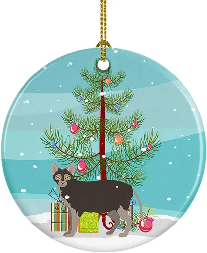 Miniatura 44 de Caroline's Treasures Adorno de cerámica con texto en inglés "Merry Christmas" para colgar en el árbol de Navidad, decoración para el hogar, Navidad