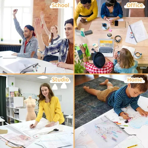 Miniatura 5 de 20 bolsas de malla con cremallera, tamaño A3 de 17 x 12 pulgadas, grandes bolsas reutilizables con cremallera para organizar el aula