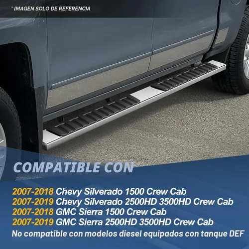 Miniatura 8 de Auto Dynasty - Estribos de 6.7 pulgadas para camión, camioneta doble cabina, peldaños laterales de aluminio en polvo negro, barras Nerf