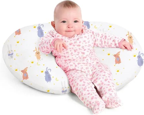 Miniatura 21 de Little Grape Land - Almohada de lactancia mejorada, lactancia materna y biberón durante 0 a 16 meses, funda suave lavable a máquina con relleno