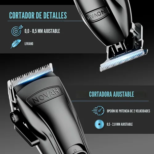 Miniatura 2 de Novah - Juego de cortapelos y recortadores profesionales de peluquería – Máquina de afeitar de papel de aluminio profesional para hombres, cortadora